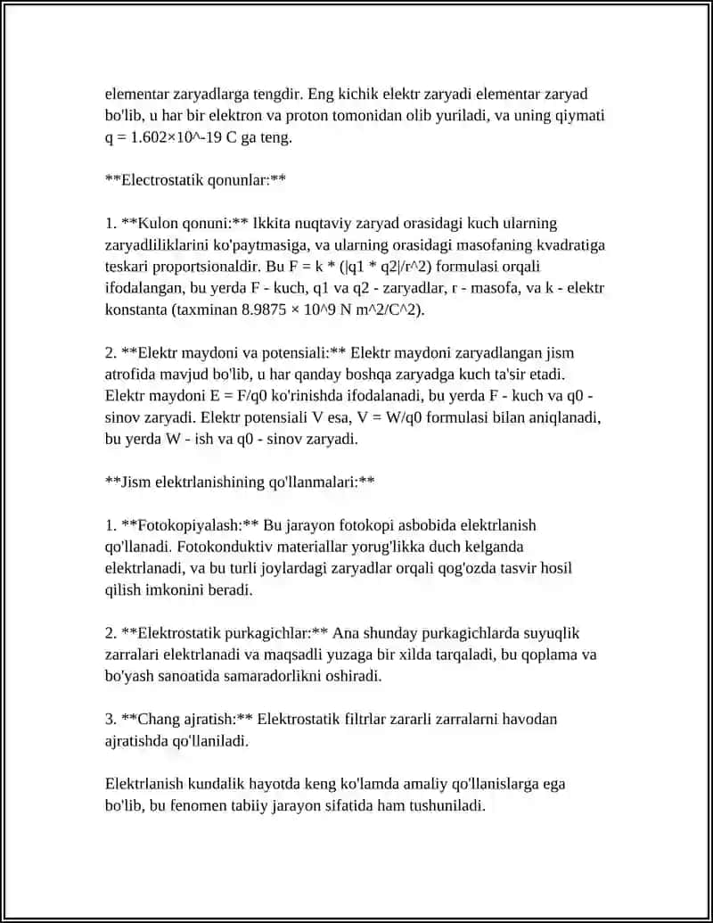 JISMLARNI ELEKTRLANISHI 4