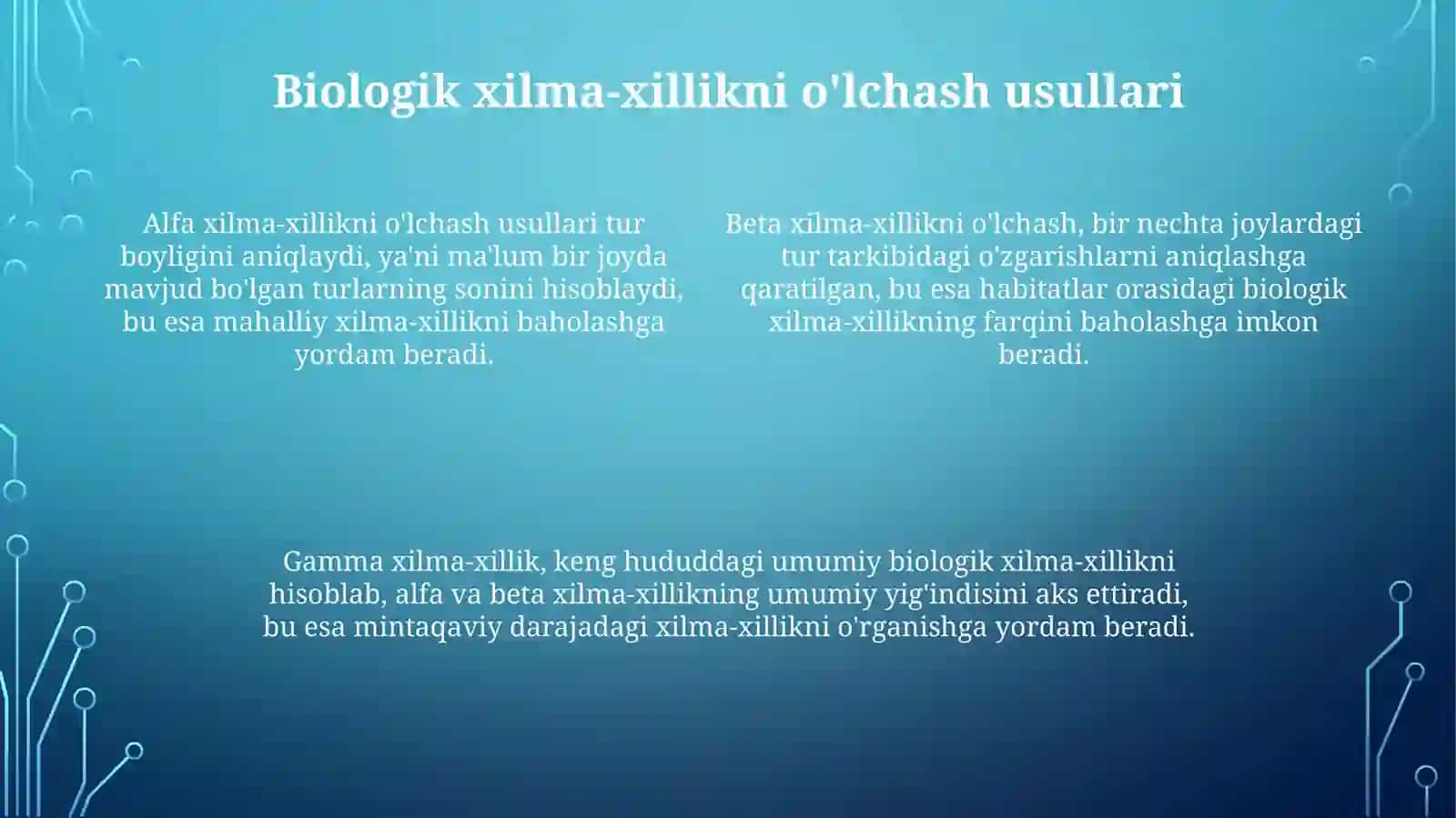 Yer sharining biologik xilma-xillik darajalarini aniqlash 4