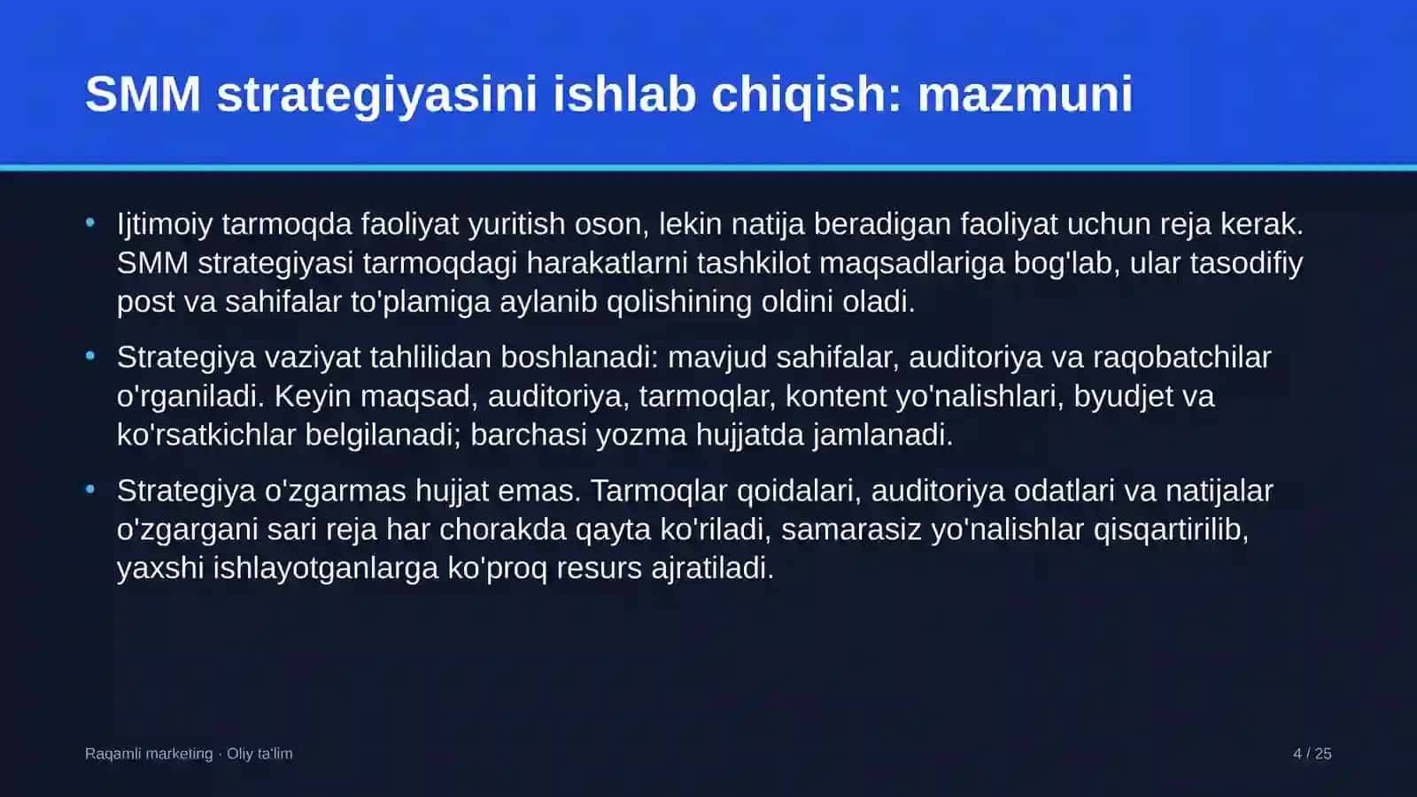 Blogerlik faoliyatida ijtimoiy tarmoqlarda SMM strategiyasini ishlab chiqish 4
