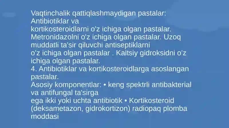 İldiz kanallarını vaqtinchalik plombalash tushunchasi 4