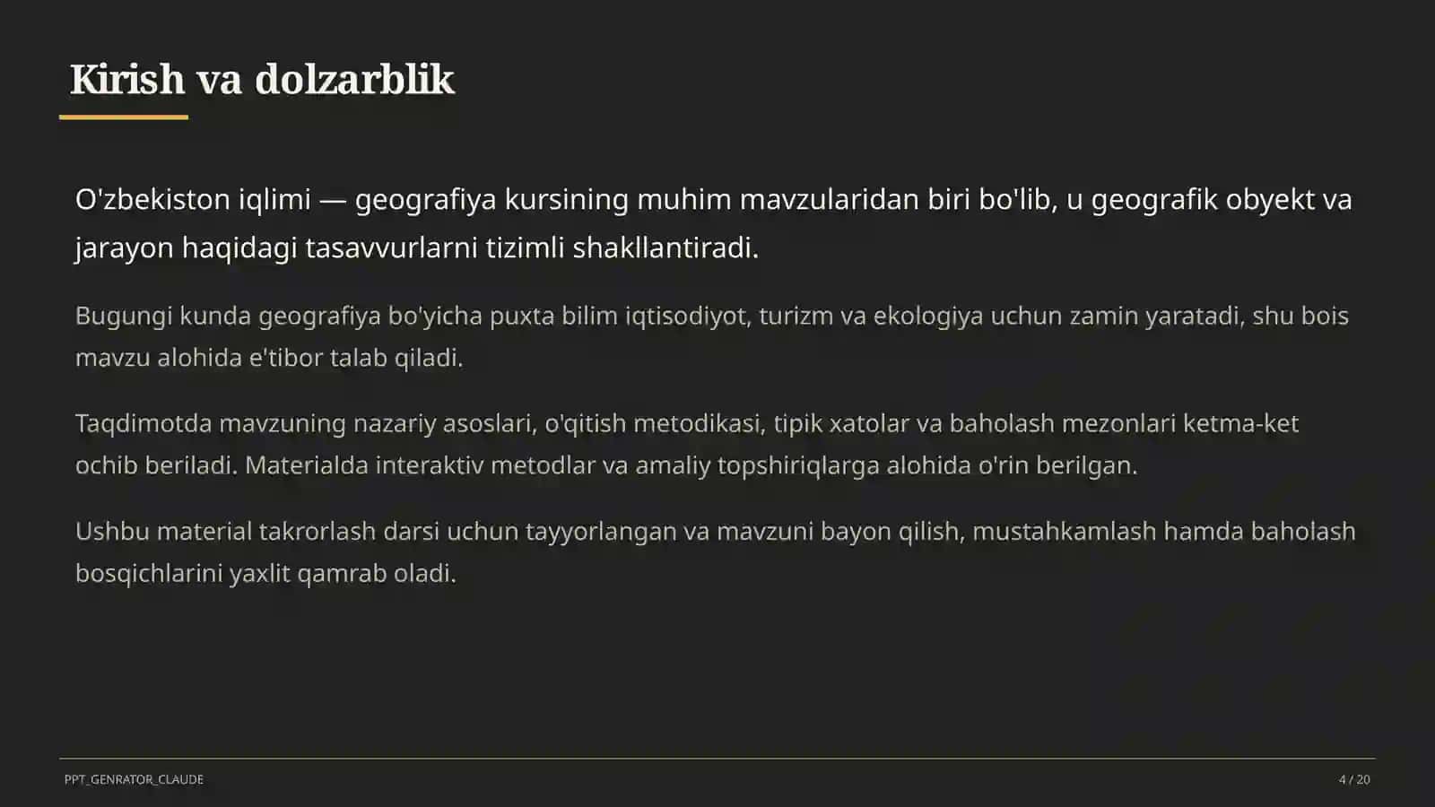 O'zbekiston iqlimi (8-sinf) 4