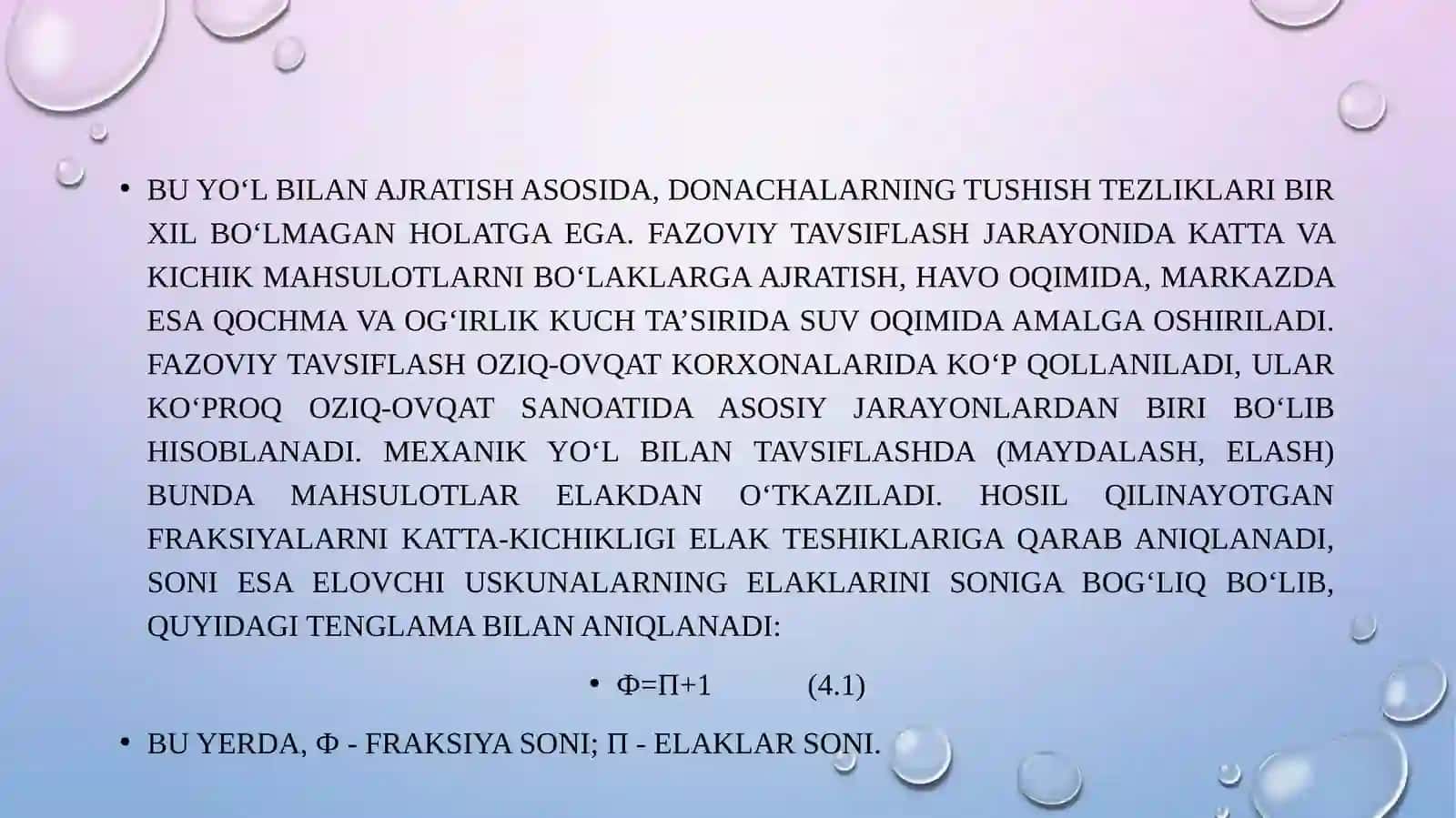 MAHSULOTLARNI O‘LCHAMIGA QARAB AJRATADIGAN VA SARALAYDIGAN VA QAYTA ISHLAYDIGAN JIHOZLAR VA TEXNOLOGIK LINIYALAR 4