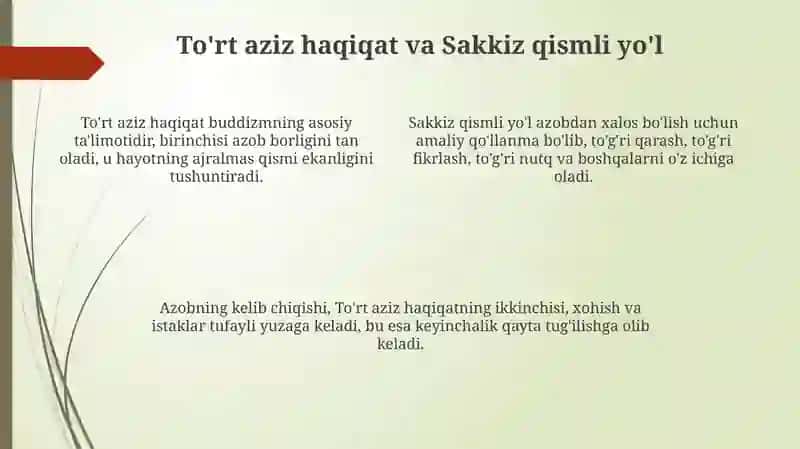 Biddizmning kelib chiqishi vaasosiygʻoyalari 4