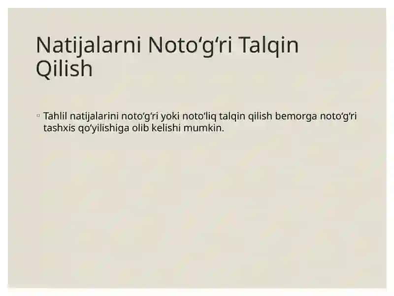 Postanalitik Bosqich Xatoliklari va Ularni Oldini Olish Chora-Tadbirlari 4