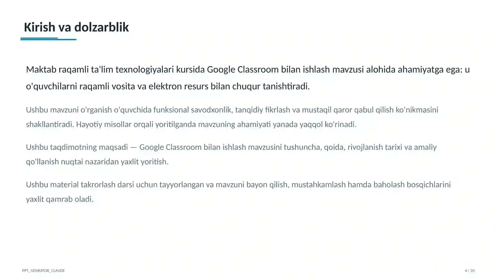 Google Classroom bilan ishlash 4