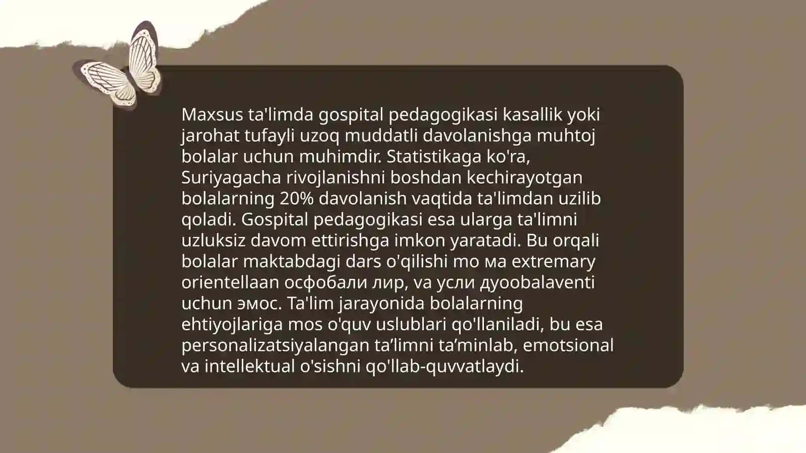 Gospital pedagogika fanining maxsus pedagogika boshqa yo'nalishlari bilan bog'liqligi 4