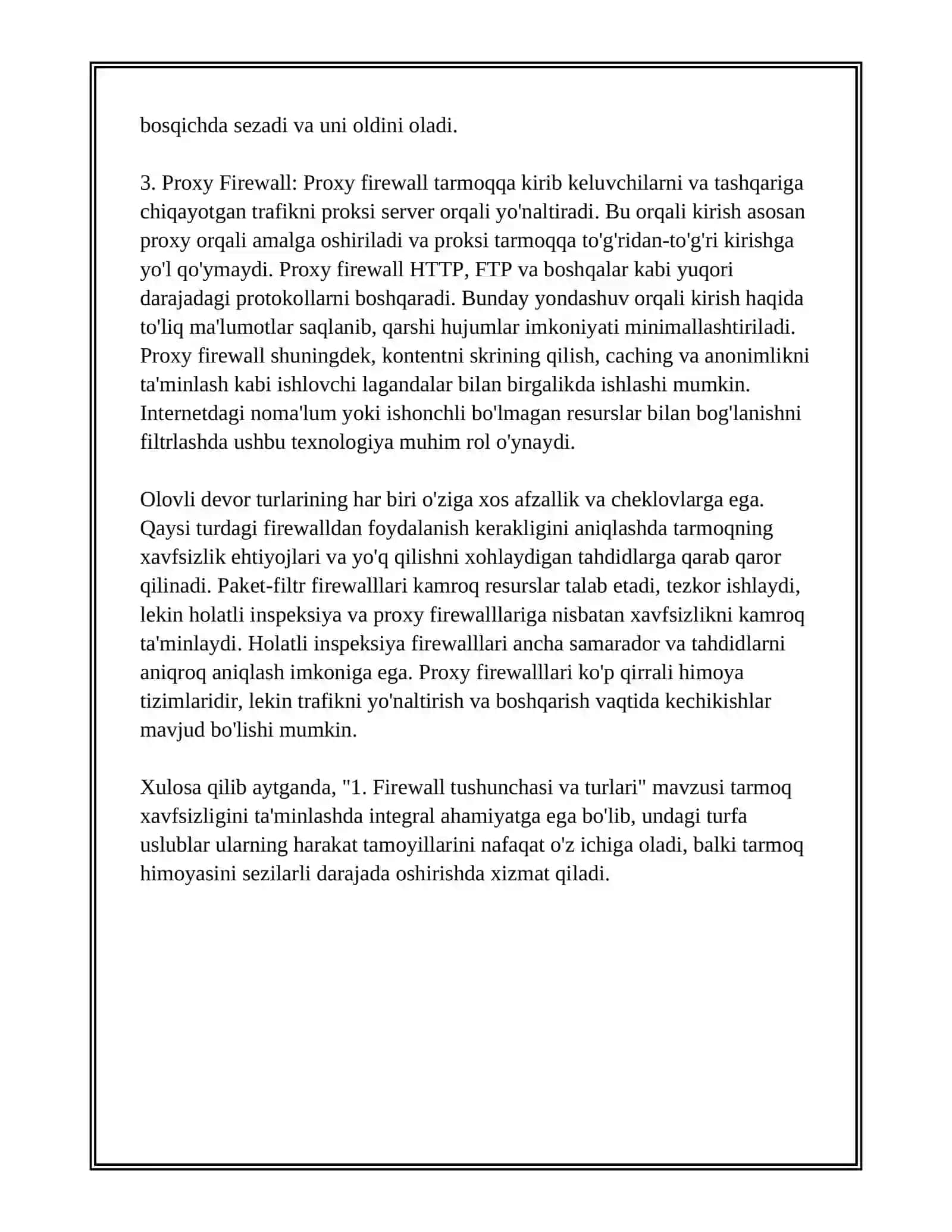 FIREWALL TEXNOLOGIYALARI VA ULARNING KONFIGURATSIYASI 4