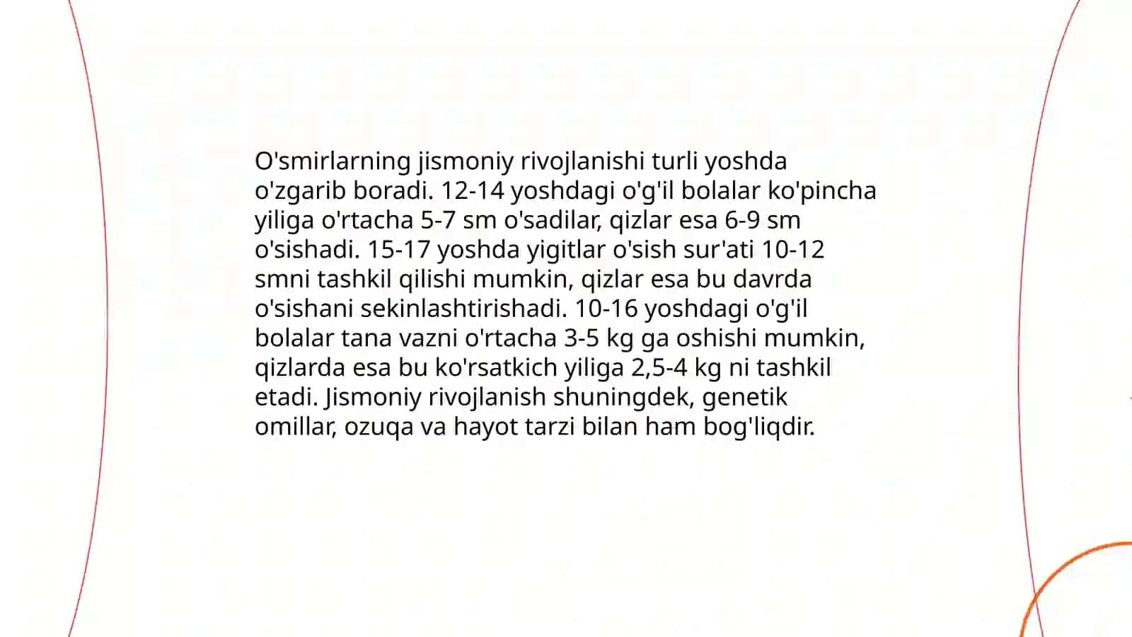 Bolalar va o'smirlarning jismoniy rivojlanishini tekshirish usullari 4