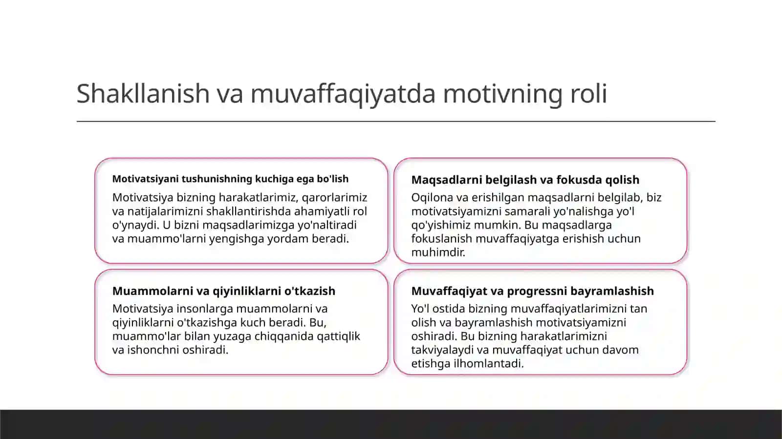 Motiv, motivatsiya va hissiyotning namoyon boʻlishi 4