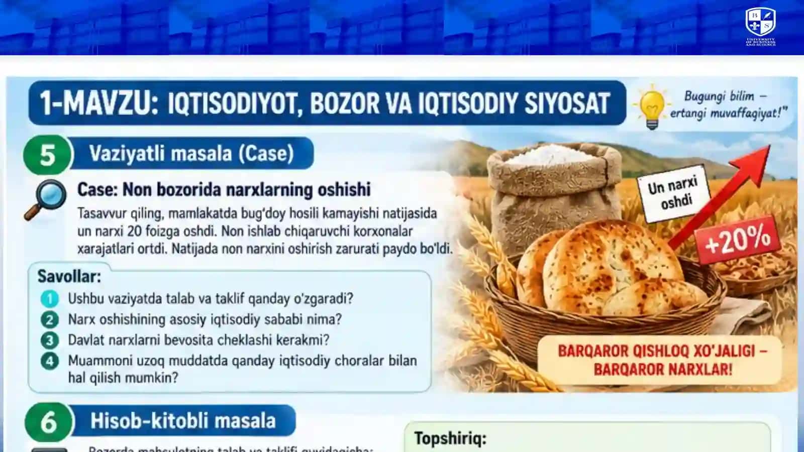 Iqtisodiy siyosat 1-amaliy 4