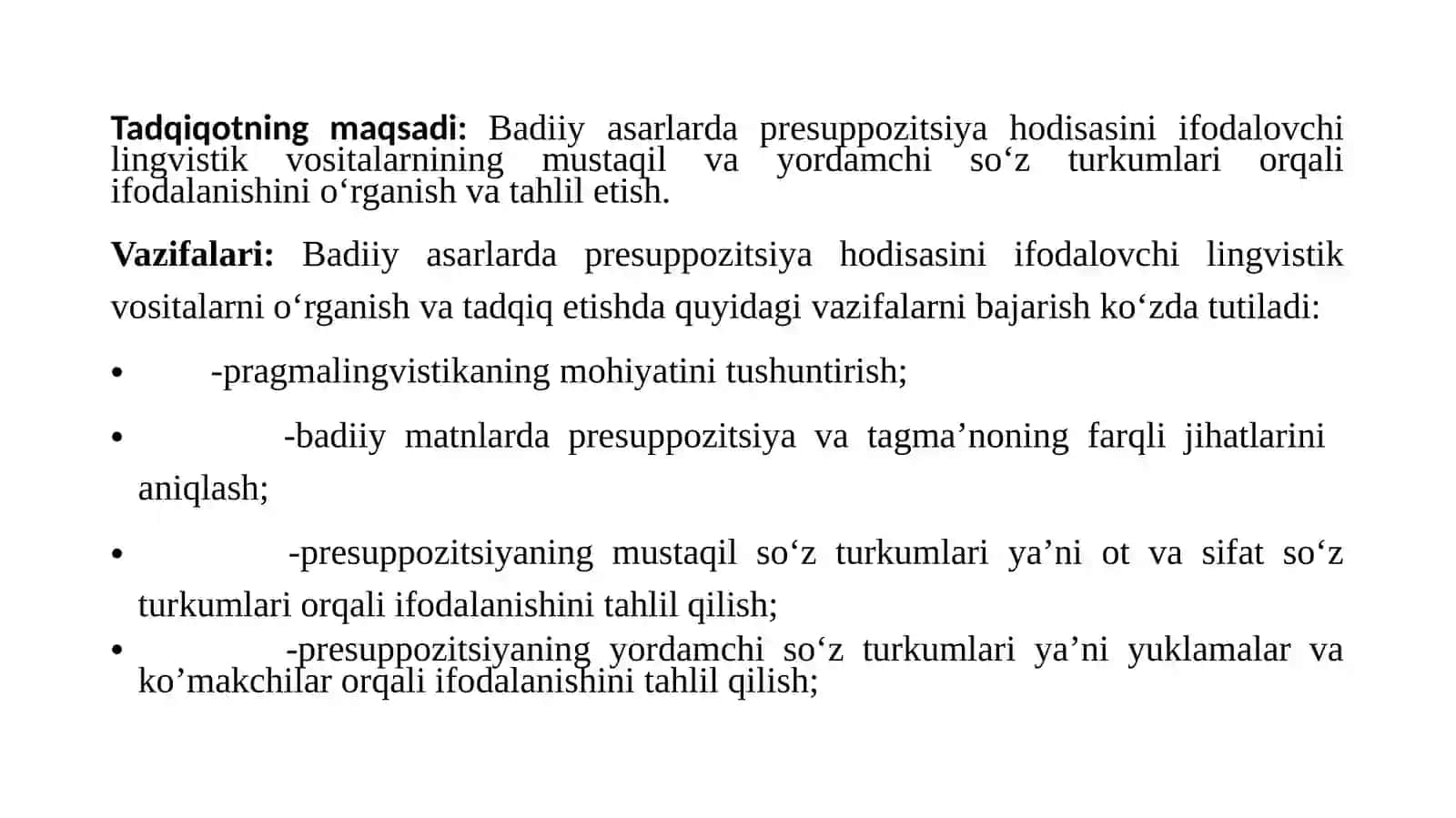 Badiiy asarlarda presuppozitsiyani ifodalovchi lingvistik vositalar 4