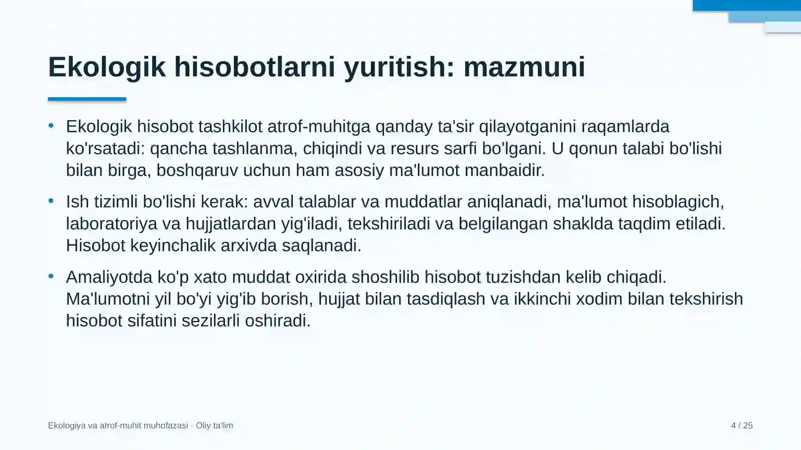 Choyxonalarda ekologik hisobotlarni yuritish 4