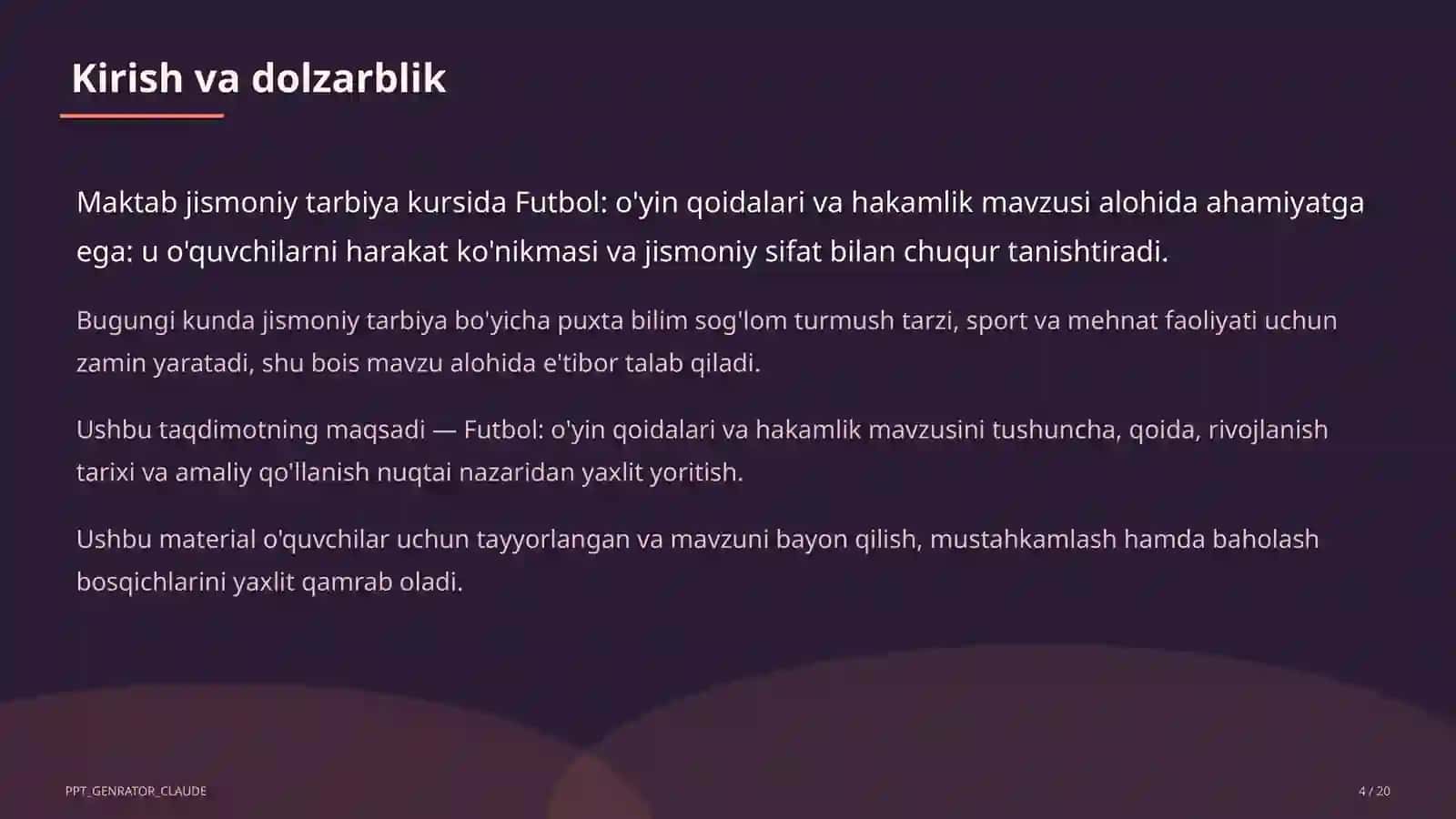 Futbol: o'yin qoidalari va hakamlik (9-sinf) 4