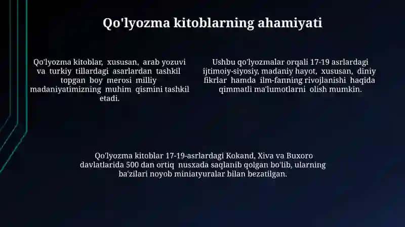 Qoʻqon Xiva xonliklari va Buxoro amirligida kitobatchilik ishi 4