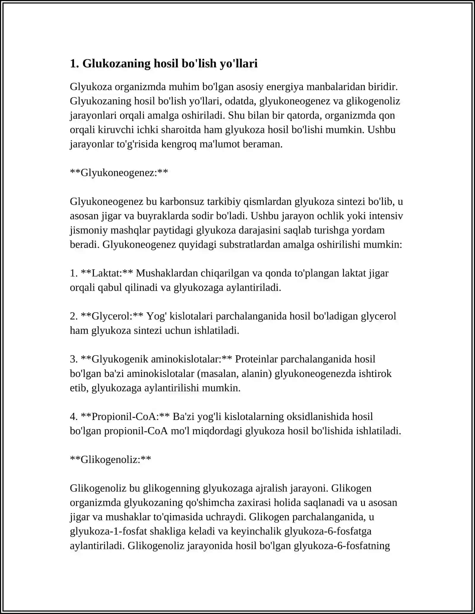 GLUKOZANING HOSIL BÕLISH VA PARCHALANISH JARAYONI 4