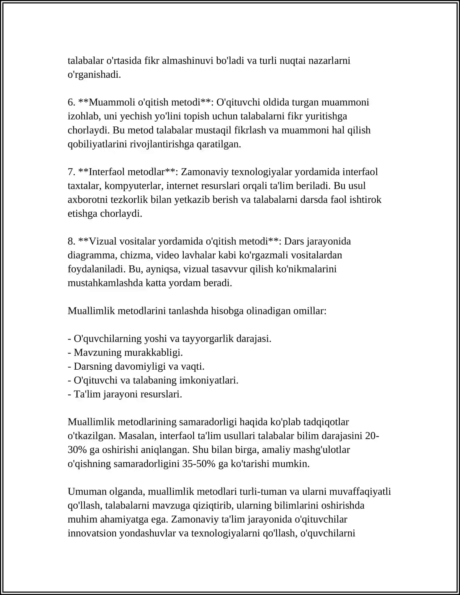 TALABLARNI BOSHQARISHDA ISHLATILADIGAN METODOLOGIYALAR 4