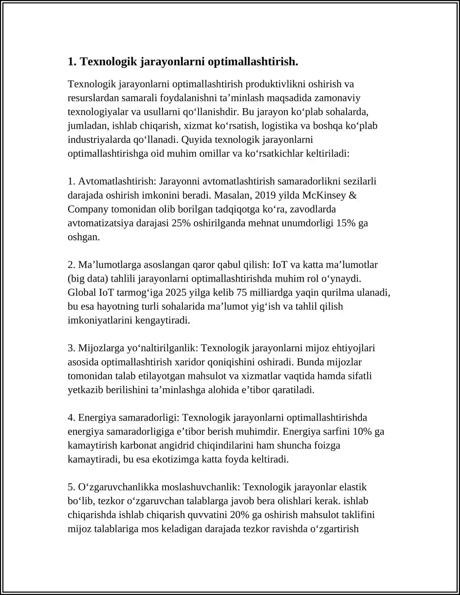 Texnologik jarayonlarni optimallashtirish 4
