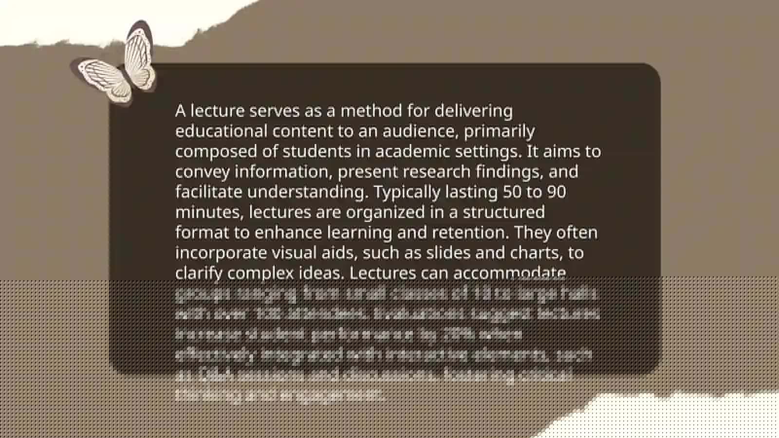 "Definition of a Lecture" 4
