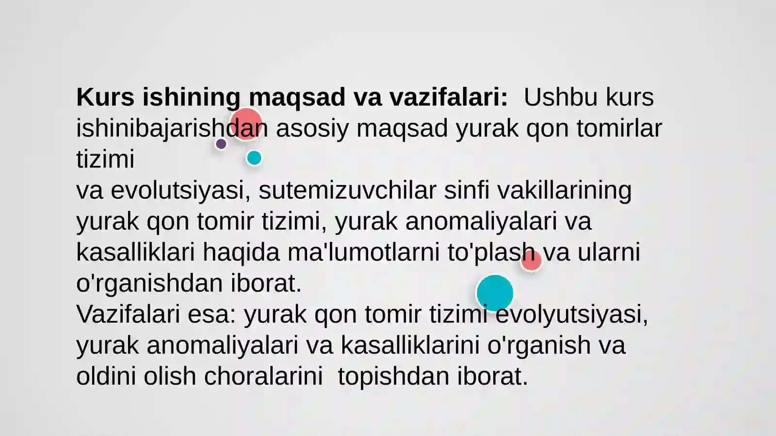 Taqdimoti: Biologiya Yurak Qontomirtizimi 4