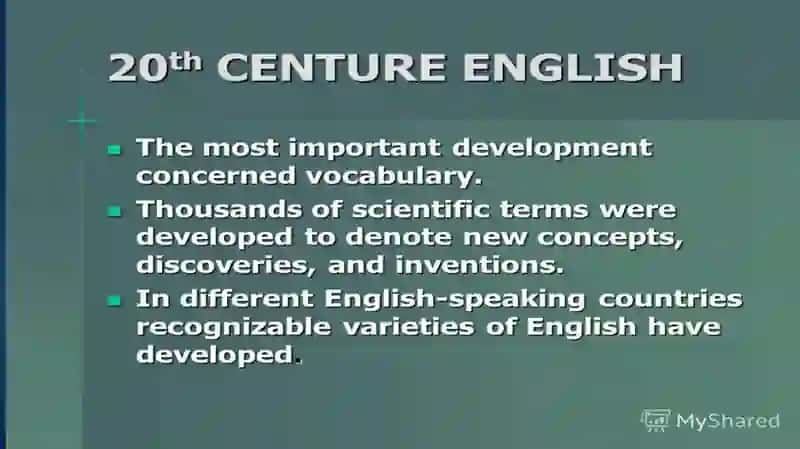 English world widein the 20thcentury 4