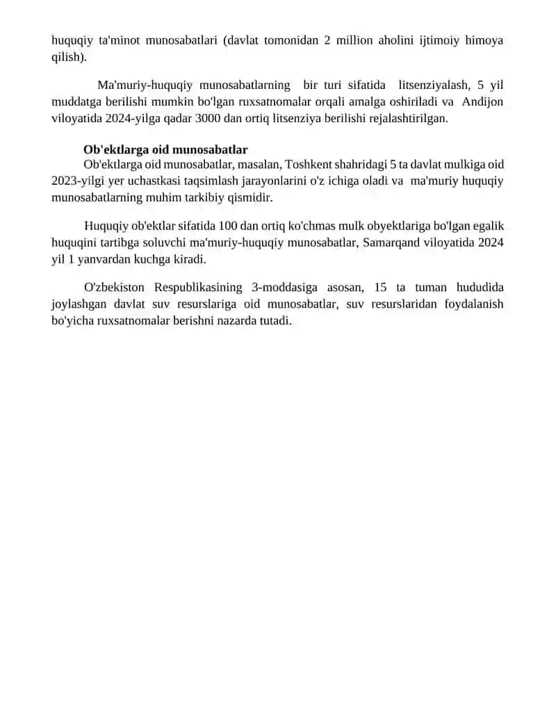 Ma'muriy huquqiy munosabatlarning turlari 4