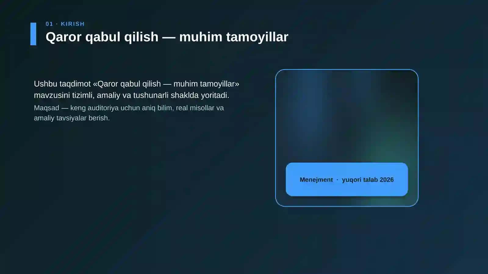 Qaror qabul qilish — muhim tamoyillar 4