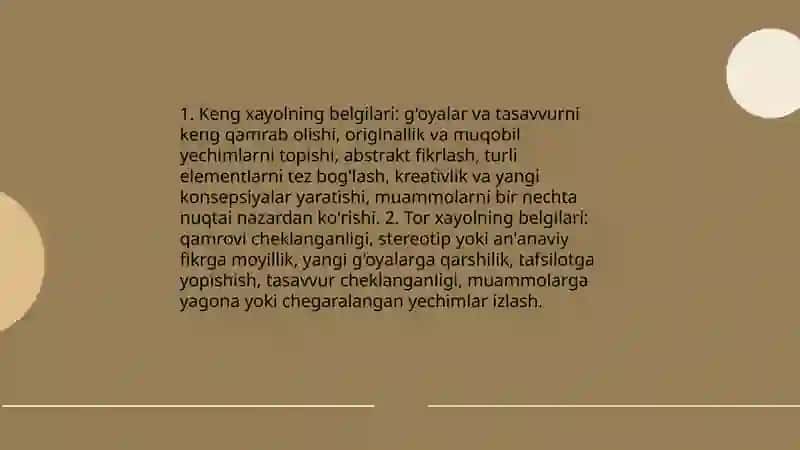 Xayol Sifatlari Hayolning Kengligi va Torligi 4
