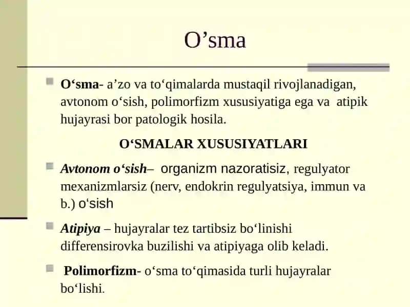 ONKOLOGIYA haiqda onkologiyaga  kirish 4