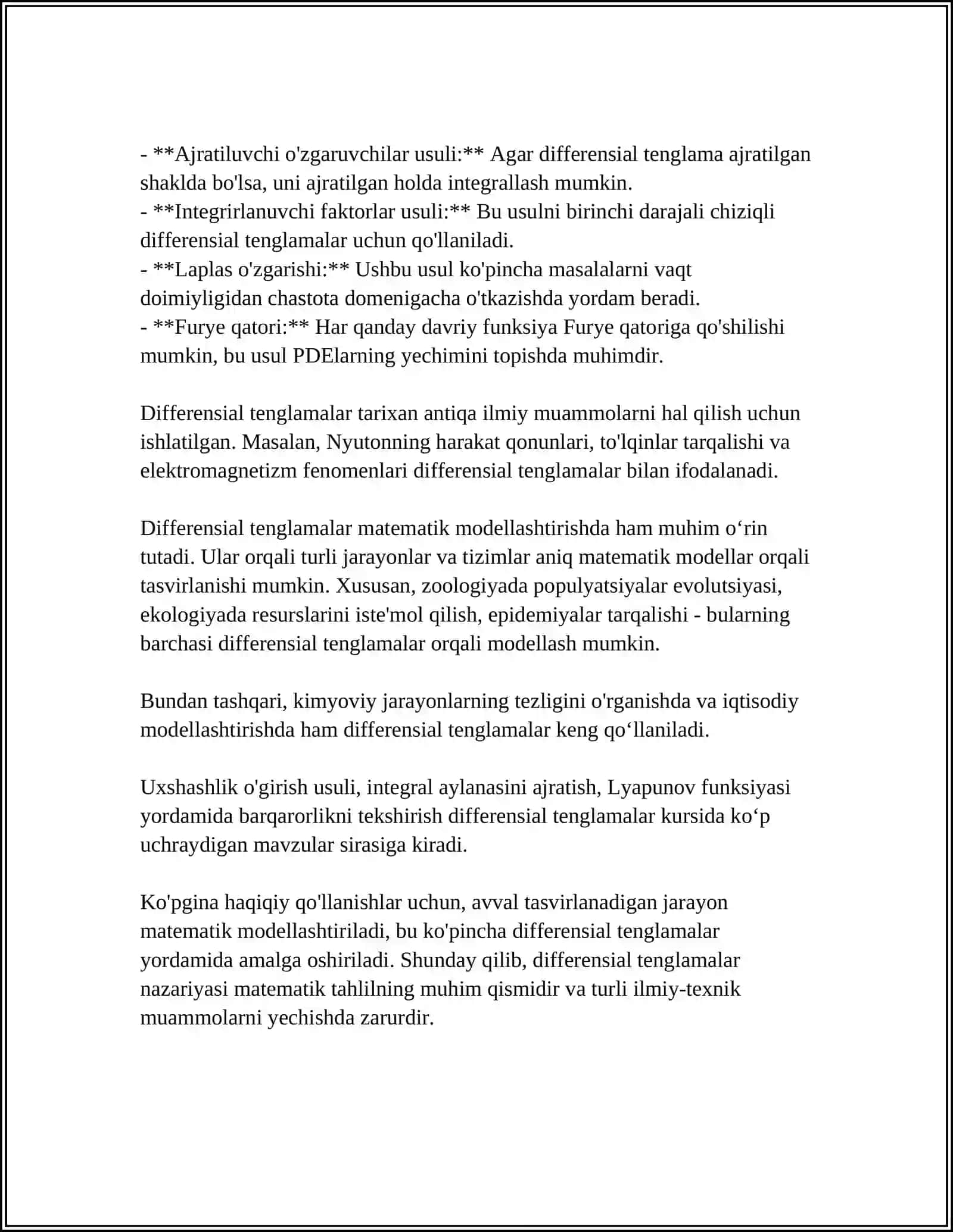 ISSIQLIK DINAMIKASI VA ISSIQLIK ALMASHINUVIDA DIFFERENSIAL HISOB TATBIQLARI 4