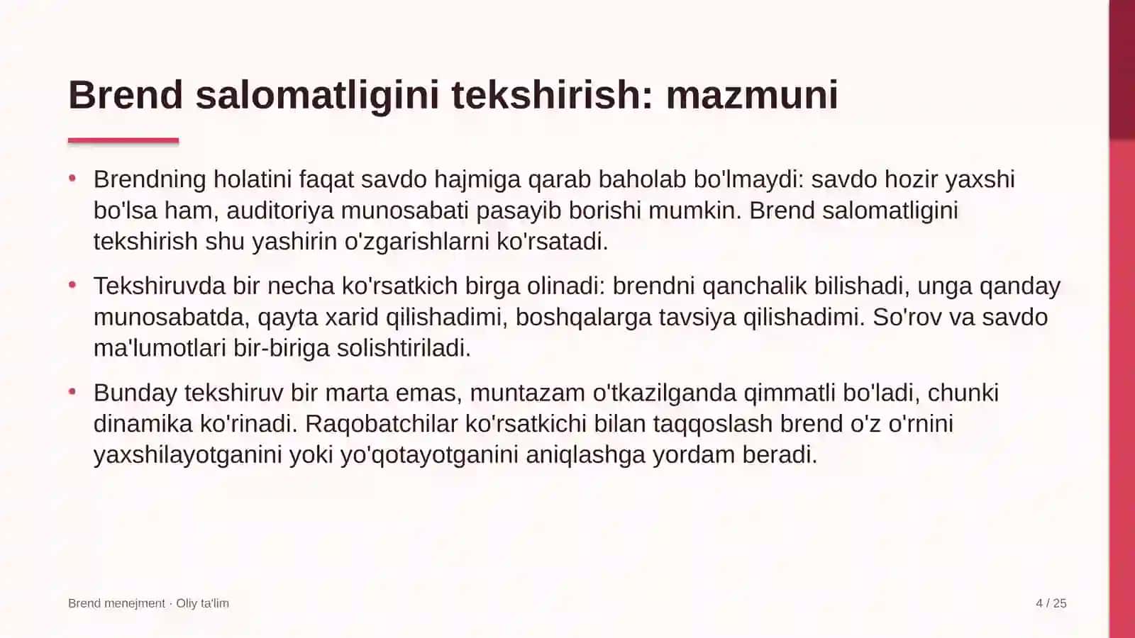 supermarketlar tarmog'ida brend salomatligini tekshirish 5032 4