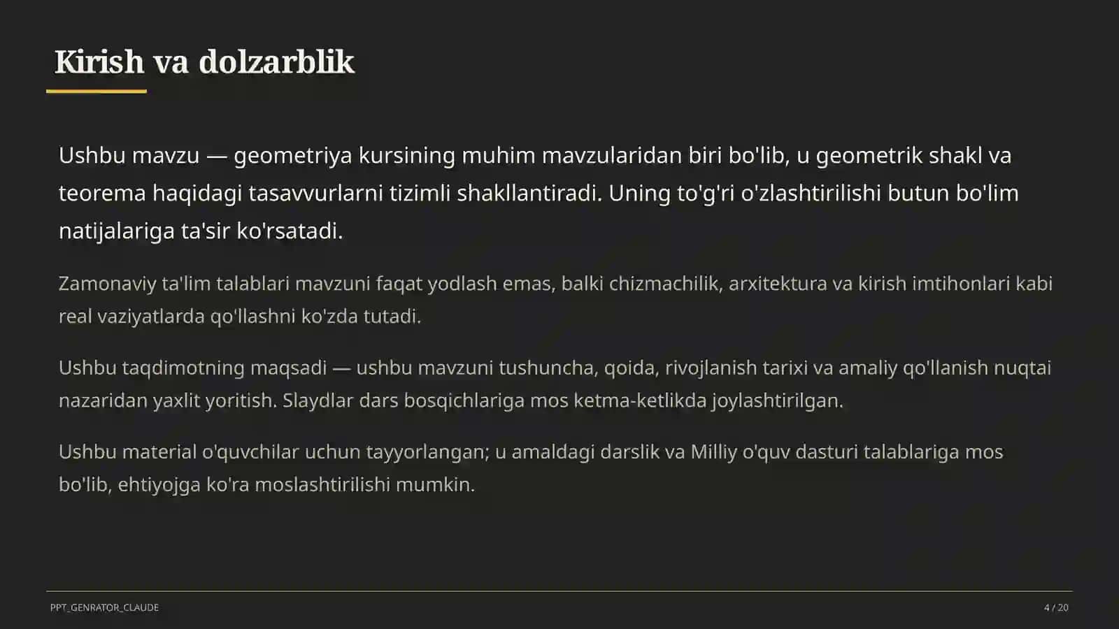 Koordinatalar metodi: to'g'ri chiziq va aylana tenglamalari (9-sinf) 4