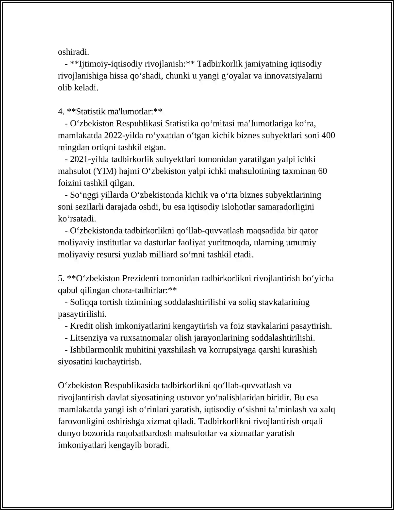 Tadbirkorlik faoliyati va kapitali 4