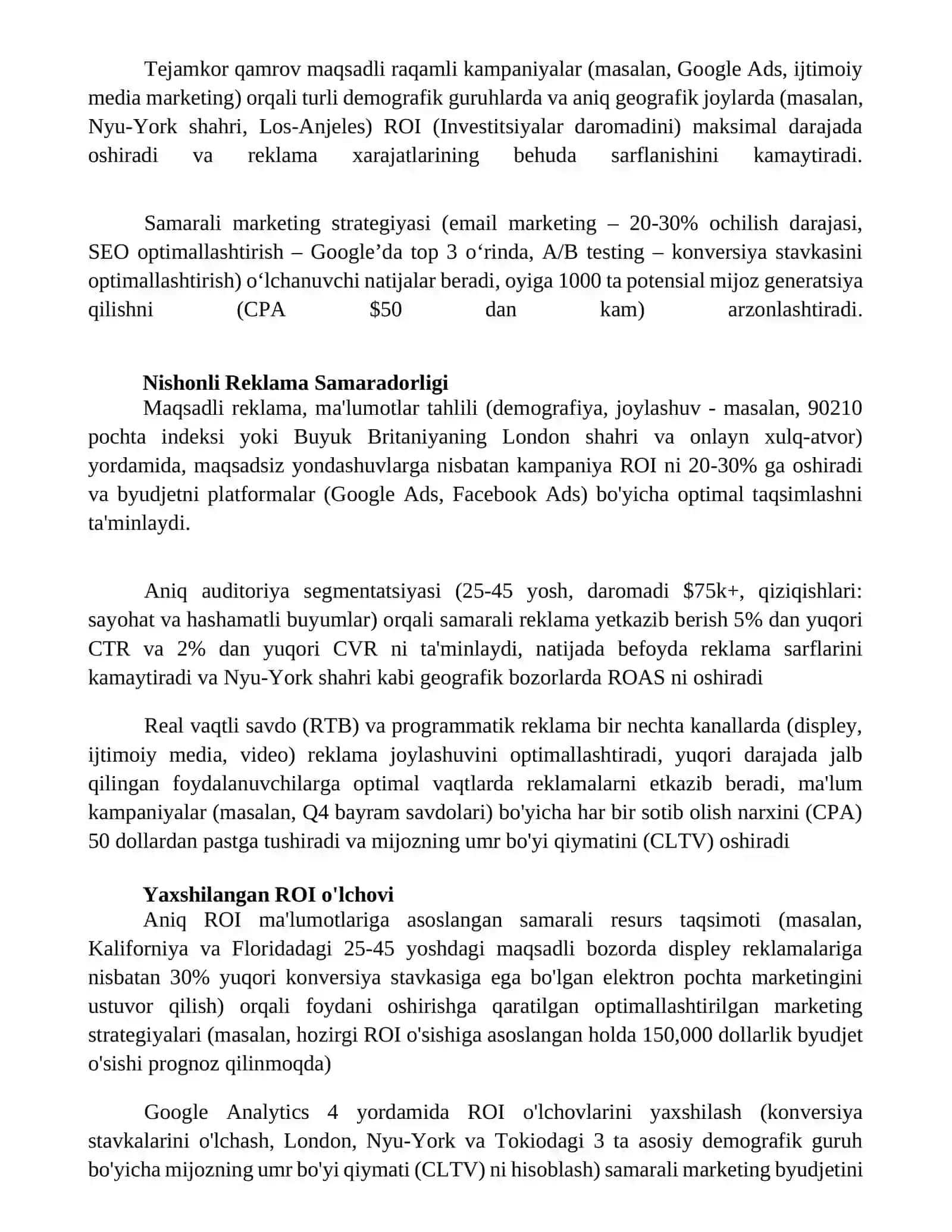 Samarali marketing ma'lumotlarga asoslangan qarorlarga bog'liq 4