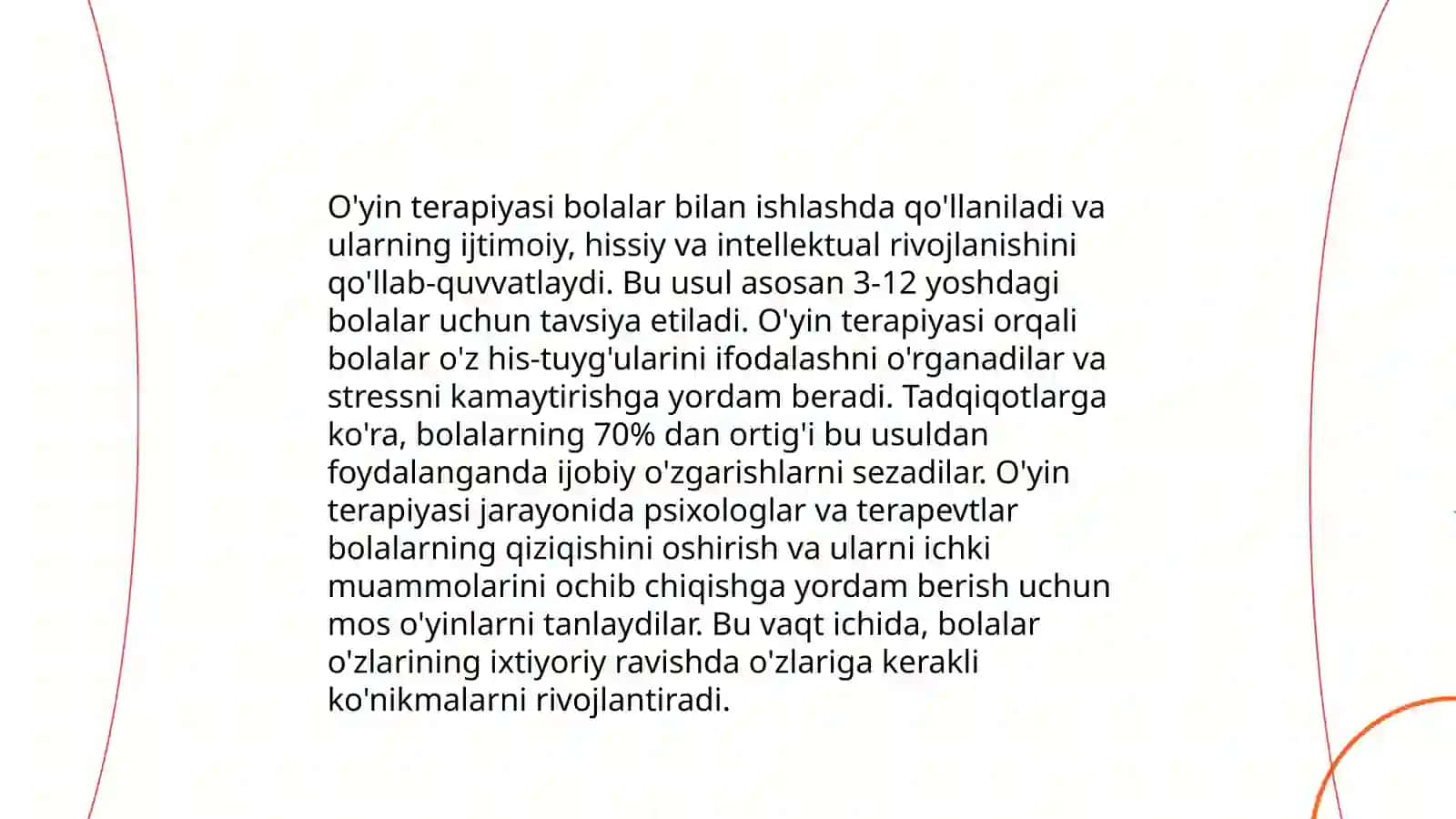 Maktabgacha yoshdagi bolalarda oʻyin terapiyasidan foydalanish usullari 4