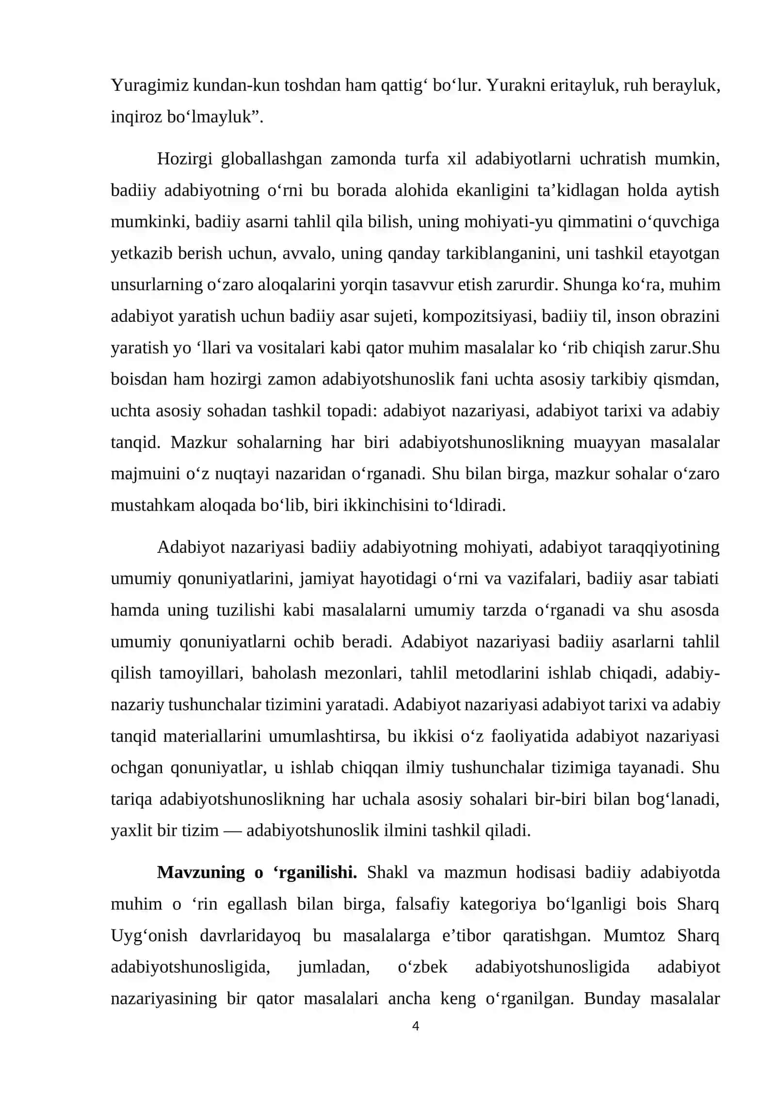 Badiiy asarda shakl va mazmun uyg ‘unligi 4