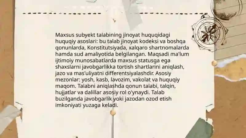 Maxsus subyektli jinoyatlar 4