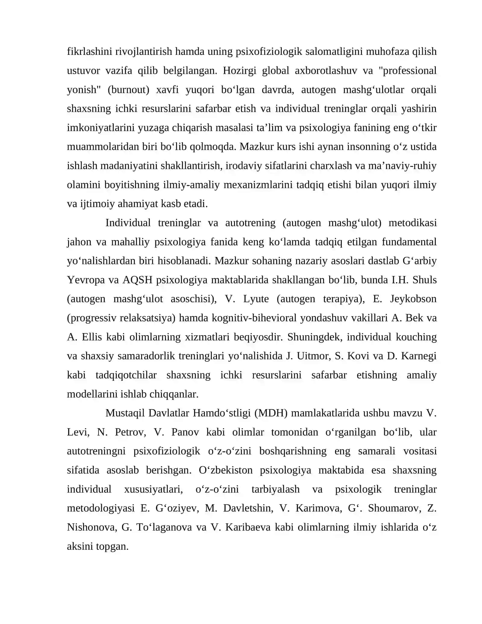 INDIVIDUAL TURDAGI TRENINGLAR VA AUTOTRENINGLAR 4