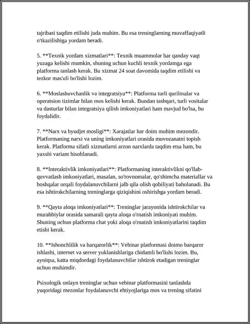 PSIXOLOGIK ONLAYN TRENINGLAR UCHUN VEBINAR PLATFORMALARIDAN FOYDALANISH 4