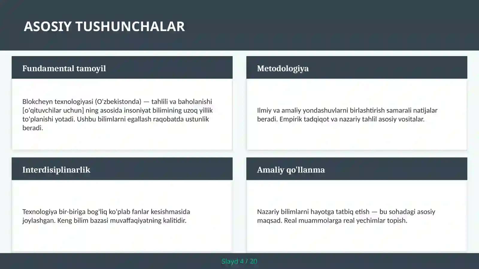 Blokcheyn texnologiyasi (O'zbekistonda) — tahlili va baholanishi [o'qituvchilar uchun] 4