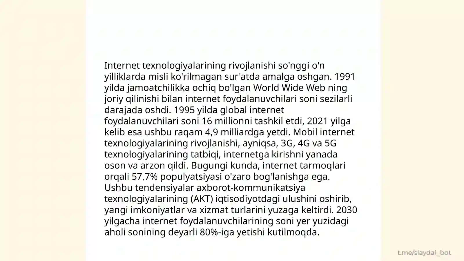 Internetning paydo bo'lishi: rivojlanishi. yutuqlari va kamchiliklari 4