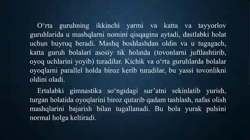 Maktabgacha yoshdagi bolalar jismoniy tarbiyaning nazariyasi 4