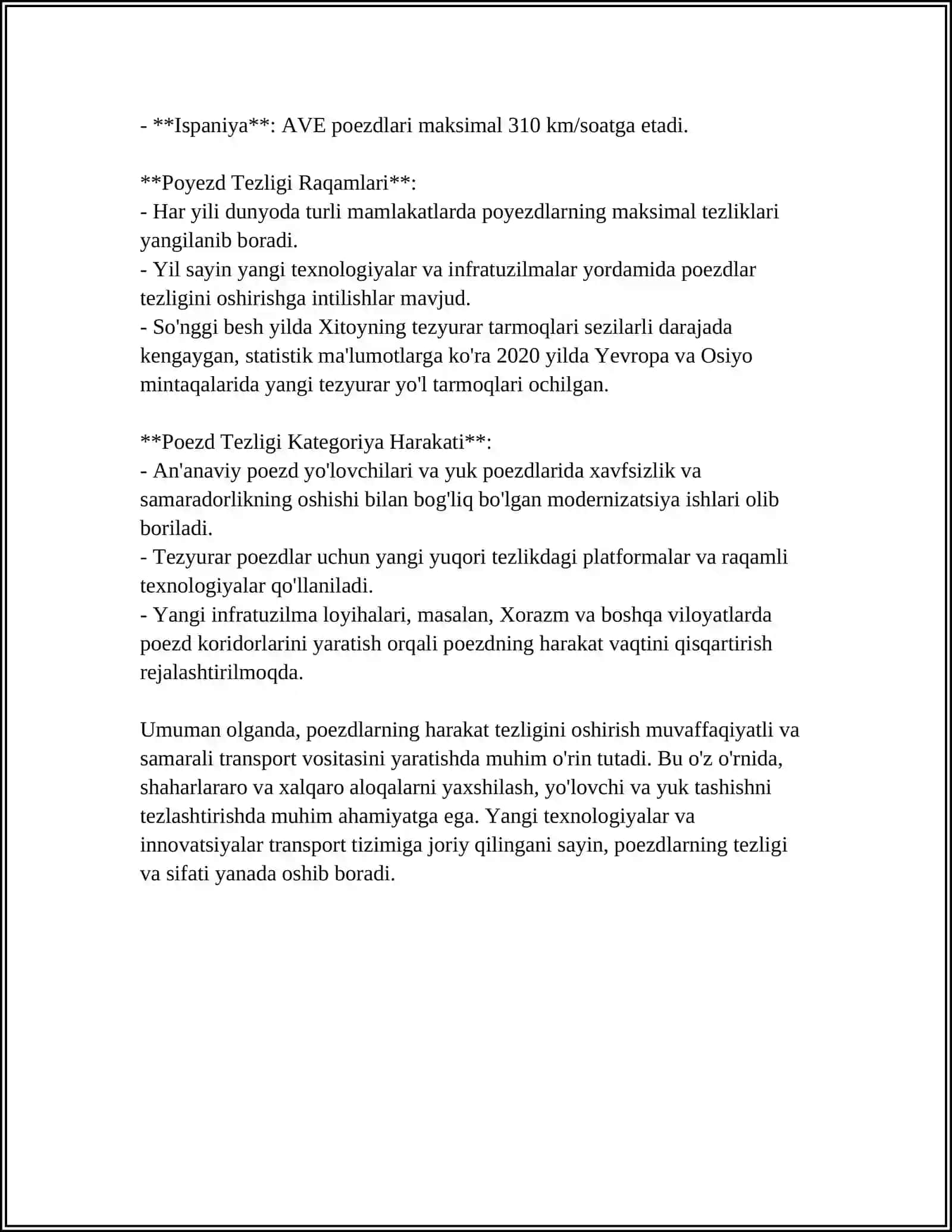 POYEZDNING YURISH VAQTI EGRILIGI 4
