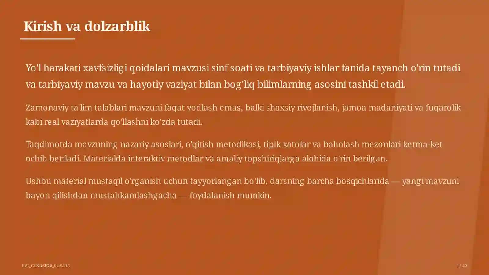 Yo'l harakati xavfsizligi qoidalari 4