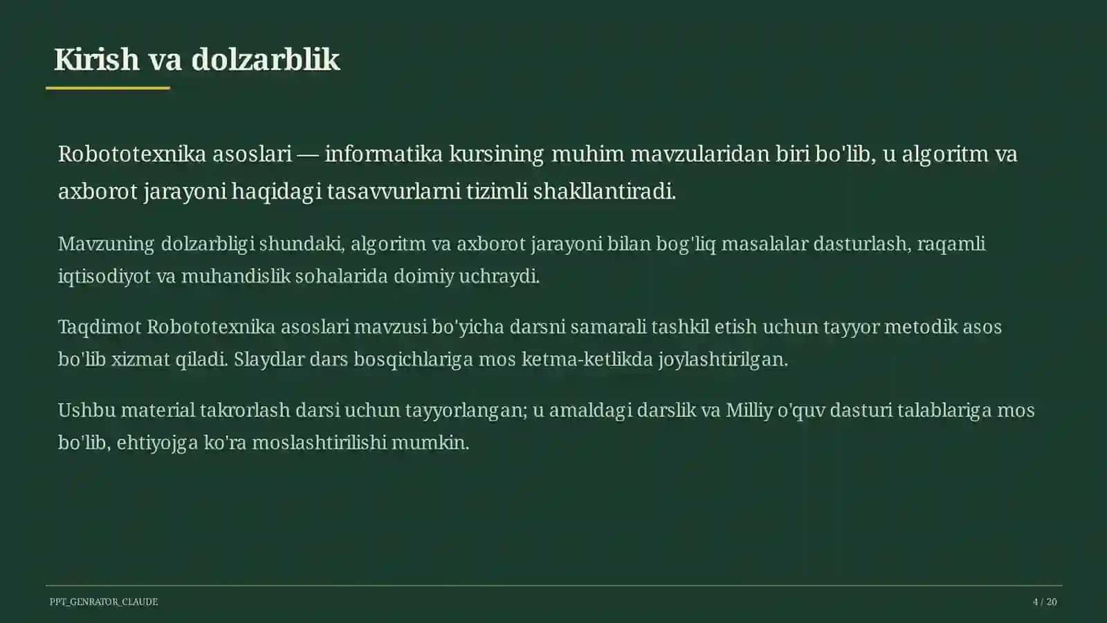Robototexnika asoslari (11-sinf) 4