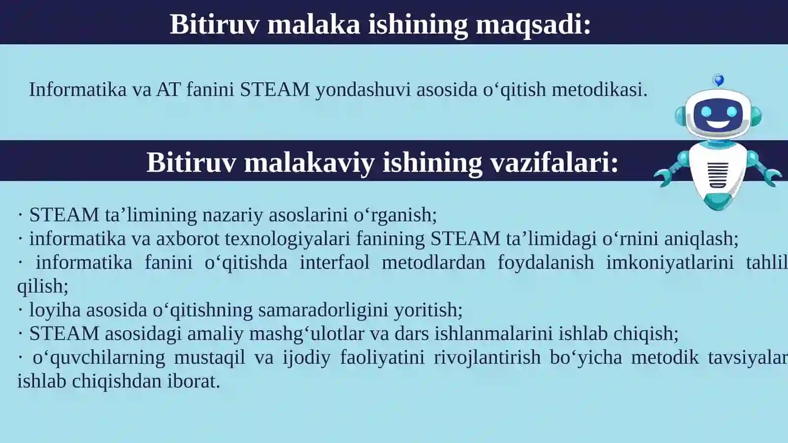 INFORMATIKA VA AT FANINI STEAM YONDASHUVI ASOSIDA O‘QITISH METODIKASI 4