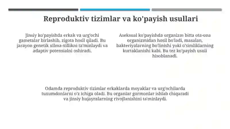 Reproduksiyaning ta'rifi va ahamiyati 4
