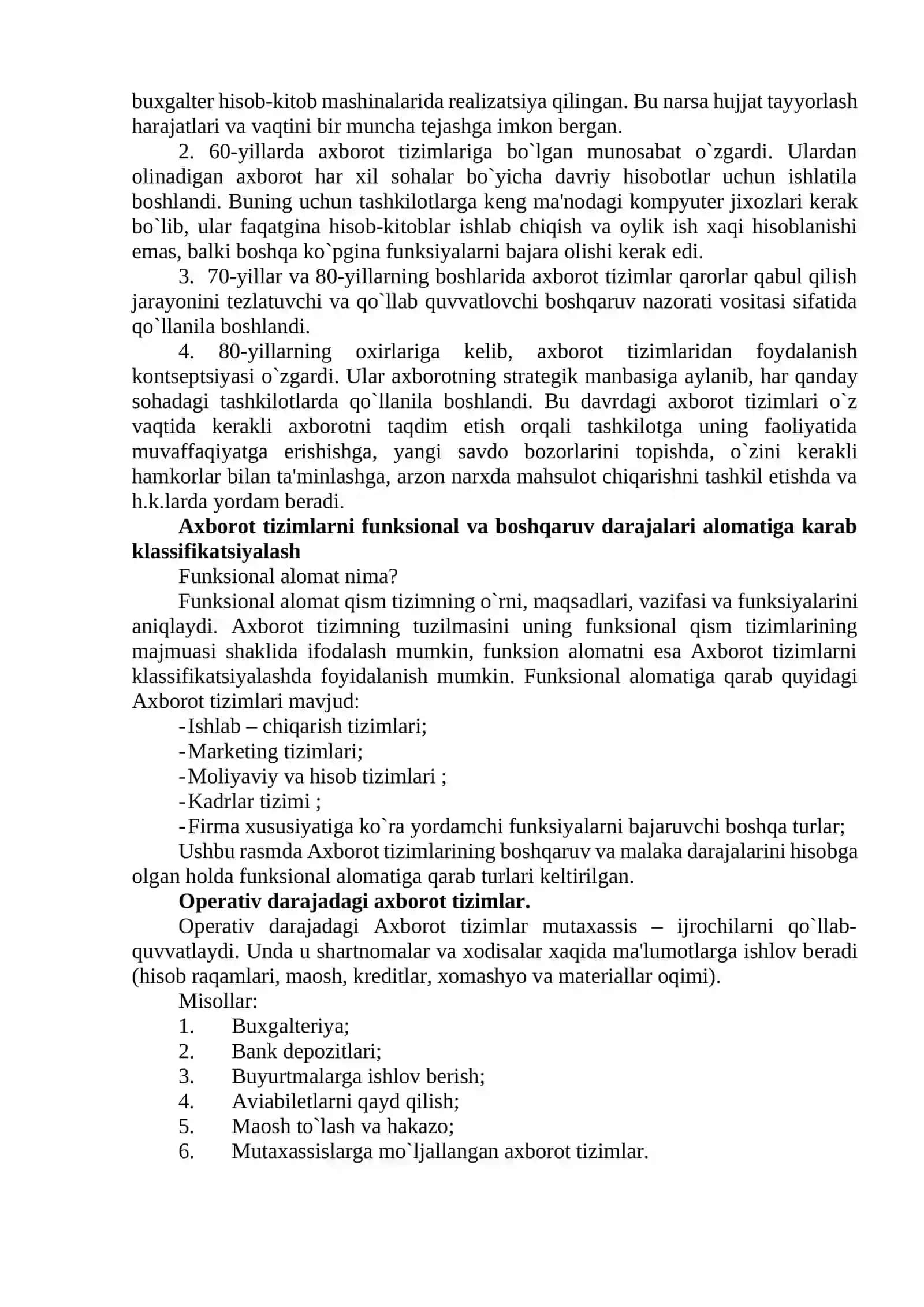 Axborot tizimlarining tuzilishi va turkumlanishi 4