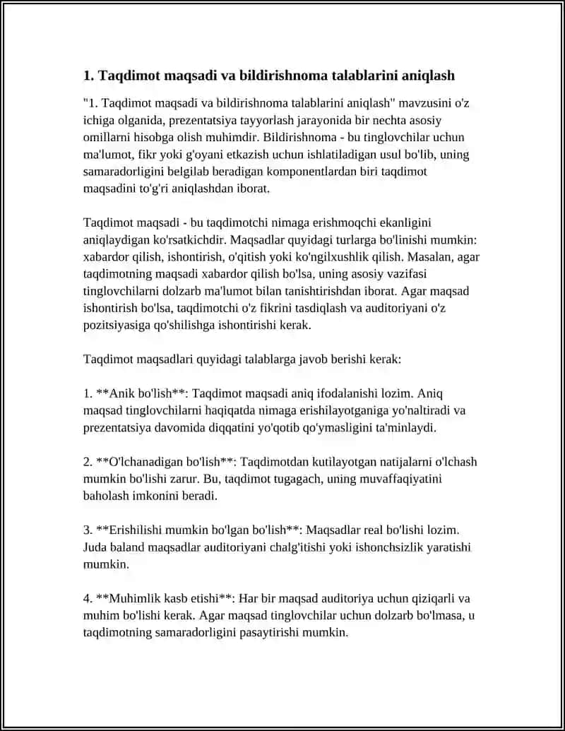 BILDIRISHNOMA BOʻYICHA TAQDIMOT (PREZENTATSIYA ) TAYYORLASH 4