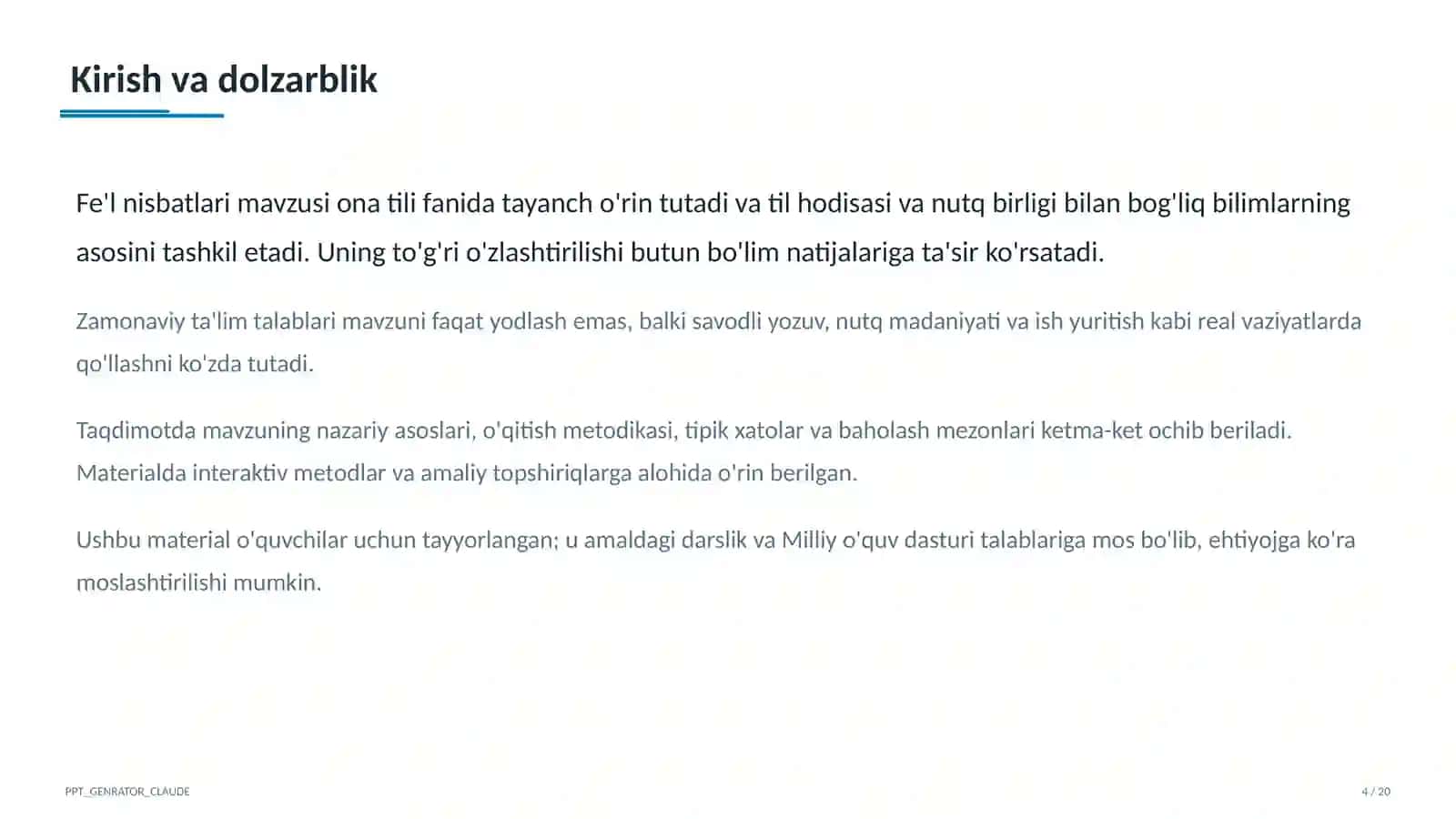 Fe'l nisbatlari (7-sinf) 4