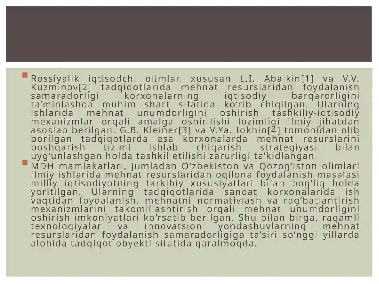 Mehnat bozori va korxonalarda mehnat resurslaridan foydalanish. Kapital qo‘yilmalar va kapital bozori 4